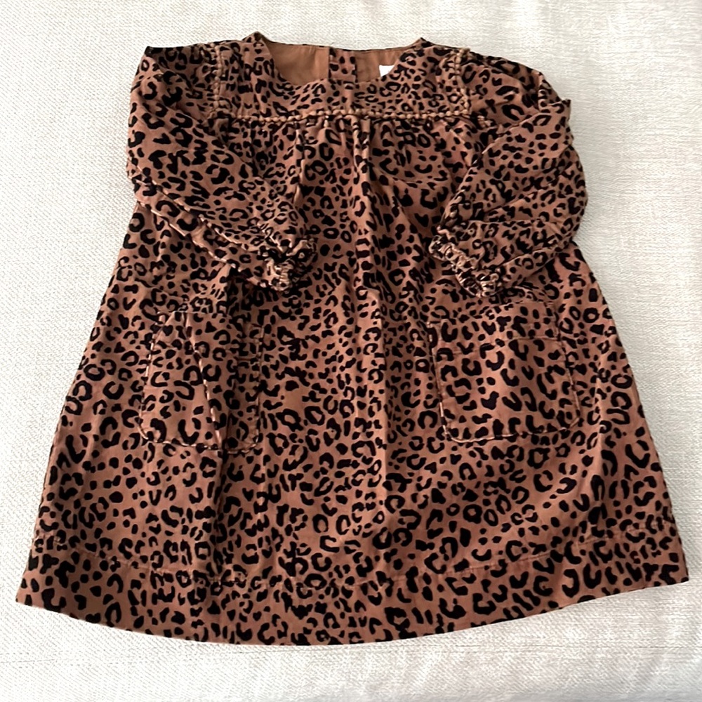 Leopard Print Corduroy Dress 2T